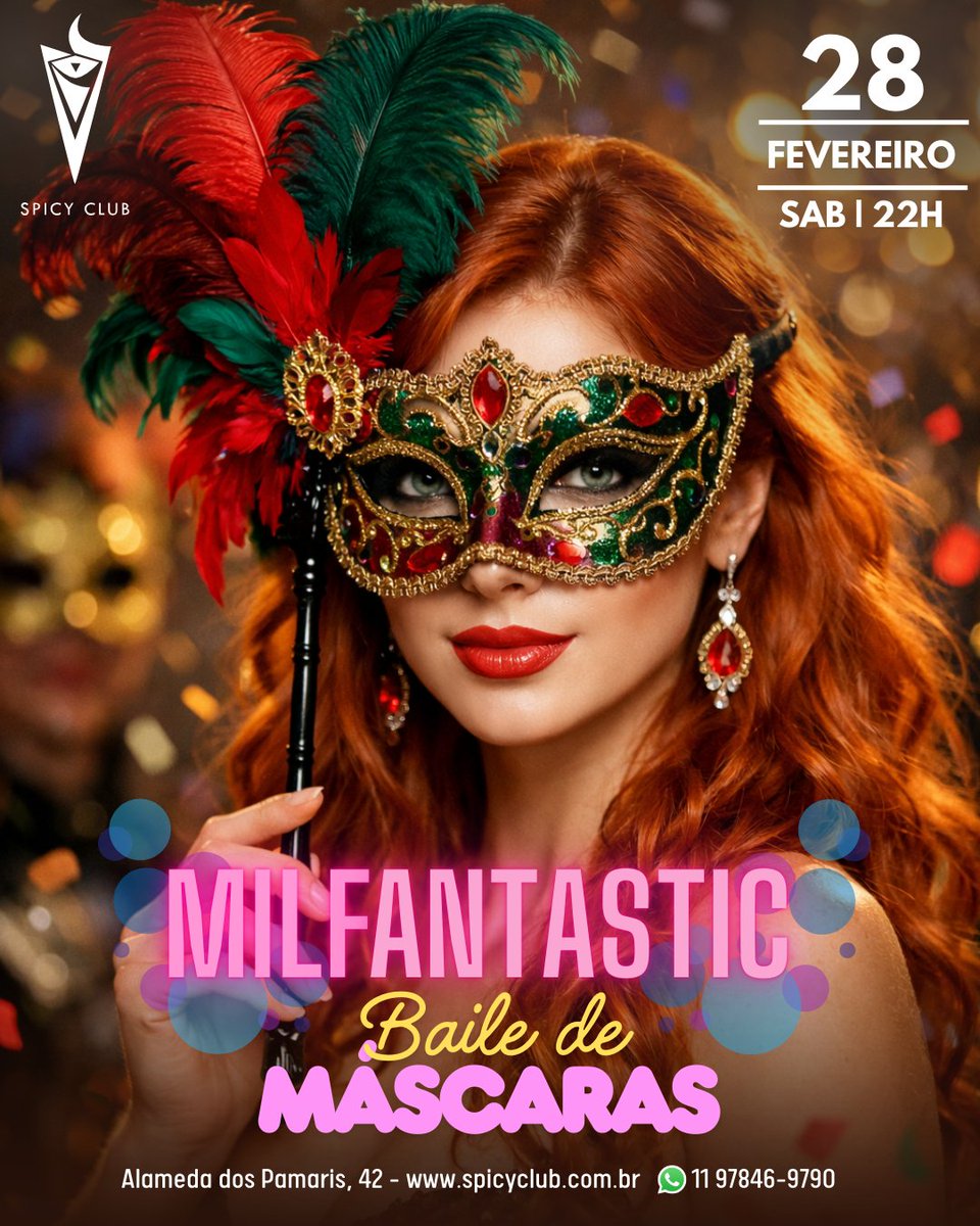 spicyclub_ofc's tweet image. 🎭 #Milfantastic: Onde o mistério encontra o desejo puro! ✨ Sáb., 28/02 na Spicy Club. O jogo de máscaras perfeito: a experiência das Mulheres 40+  com o vigor dos Homens 30-. 🗝️🔥😈🎟️ Garanta o teu lugar: bit.ly/4qRO3vF
 #SpicyClub #Masquerade #BaileDeMascaras