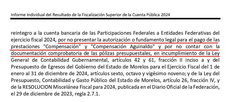 La Auditoría Superior de la Federación solicitó al SAT auditar a la Auditoría local <a href="/ESAF_Morelos/">ESAF Morelos</a> por realizar pagos de nómina sin fundamento legal y documentos fiscales
Se presume un daño por 12.3 millones