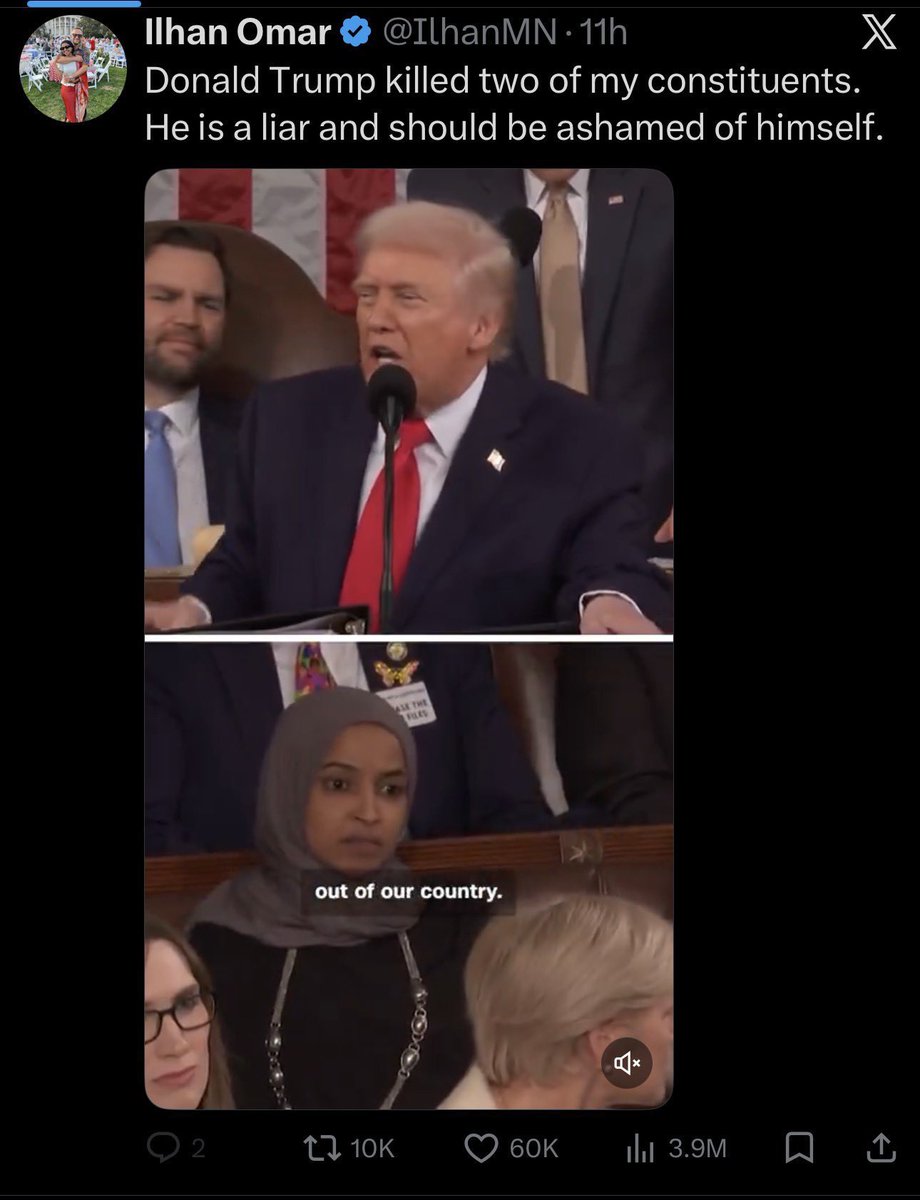 Hey <a href="/Ilhan/">Rep. Ilhan Omar</a> <a href="/IlhanMN/">Ilhan Omar</a> 

Once you post something on the Internet you can’t take it back! We all saw it, even though you quickly deleted it. 

The American people want to know how you, as a mere Public Servant, who hates America, accrued 30 million dollars of our tax payer money in a