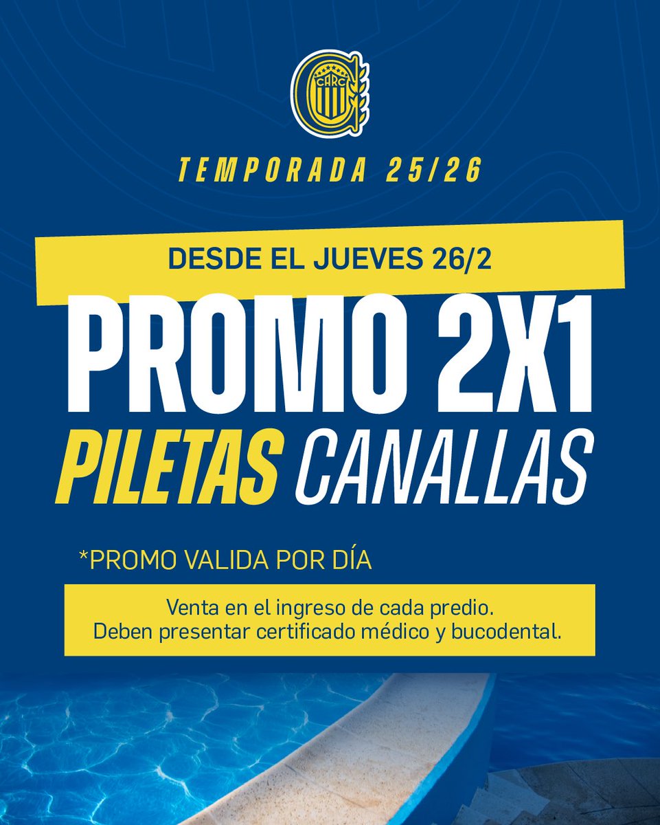 Desde este jueves 26/2 aprovechá la promo 2x1 y vení a disfrutar el verano en Central ☀️💦
