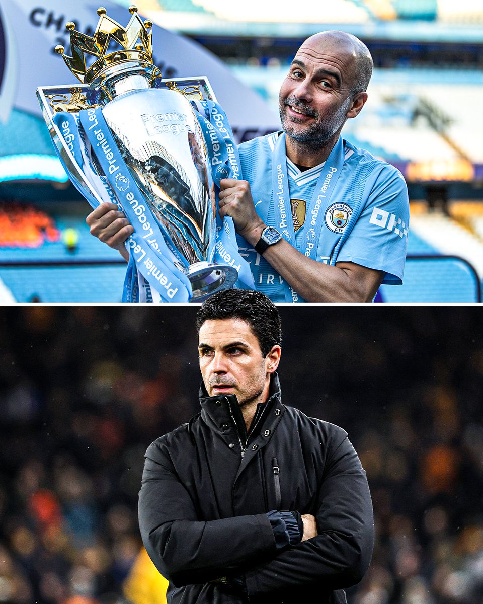 Since Mikel Arteta became Arsenal manager in December 2019:  

Premier League titles: 
Guardiola | 4 🏆🏆🏆🏆
Arteta | 0 

Days at the top of the table: 
Arteta | 484 🔝
Guardiola | 453