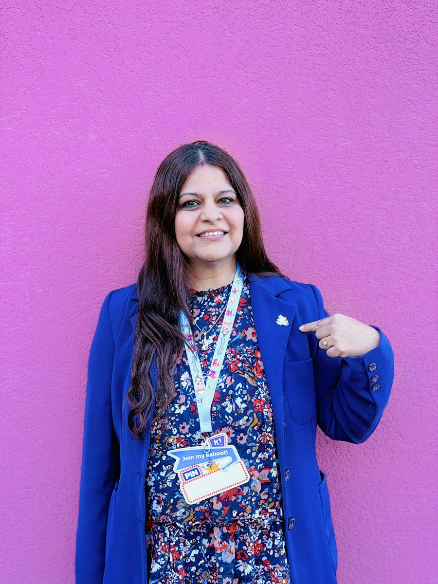 ruby_bakshi's tweet photo. Proud to receive my @Kahoot Ambassador pin today! 

As CEO of RBK Academy Swiss  I highly recommend it in my classes, training programs &amp; workshops! It has truly transformed learning experience - shifts the energy in the room, breaks the ice instantly &amp;  makes learning fun! https://t.co/swY3jSVC6K