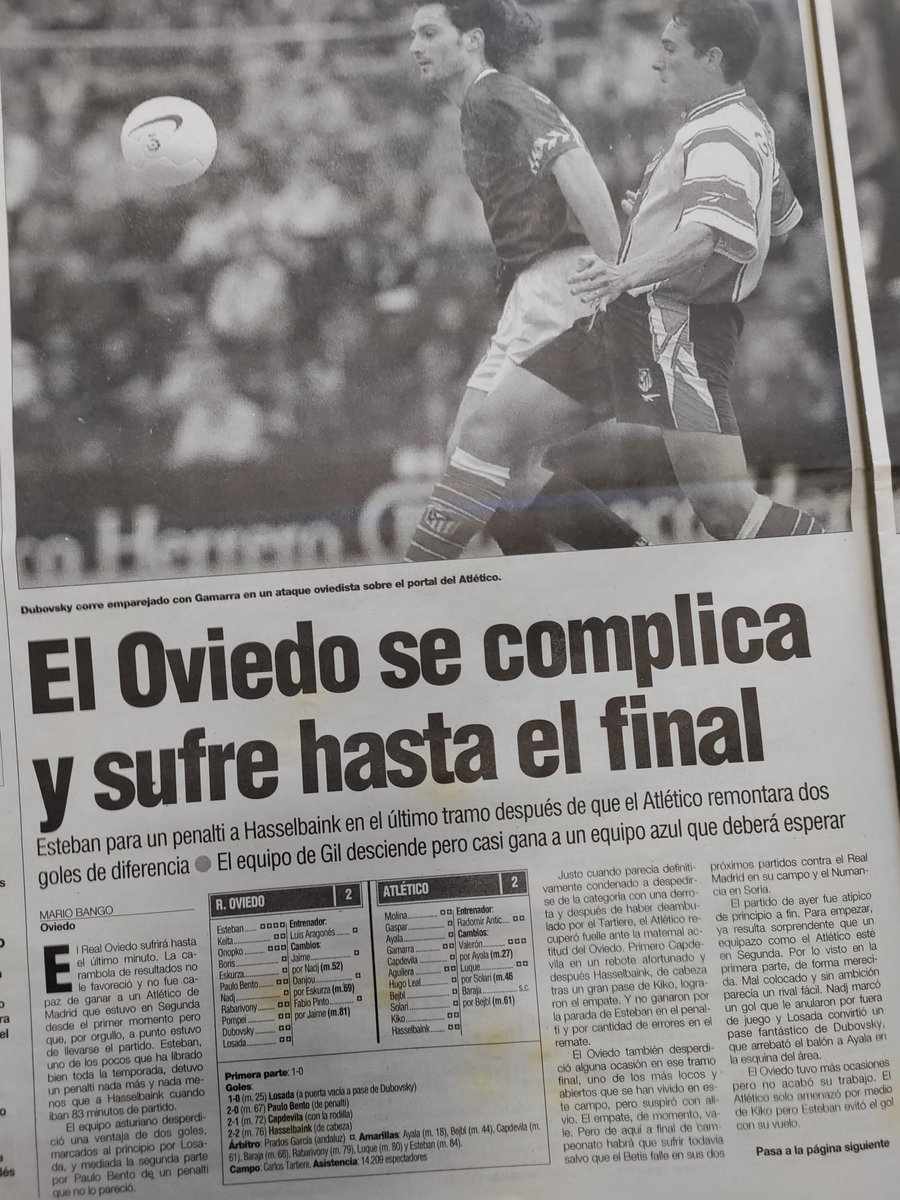 De la última visita a Oviedo en Primera los colchoneros no tienen buen recuerdo 

Descendió a Segunda