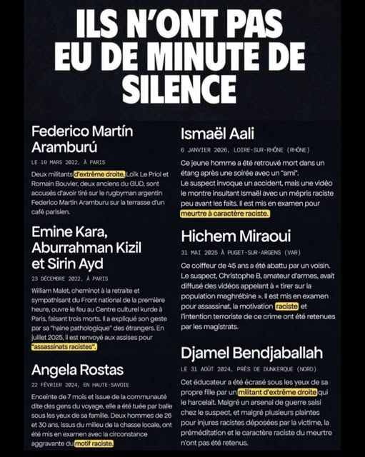 Pour avoir une minute de silence en France, il faut être néonazi.