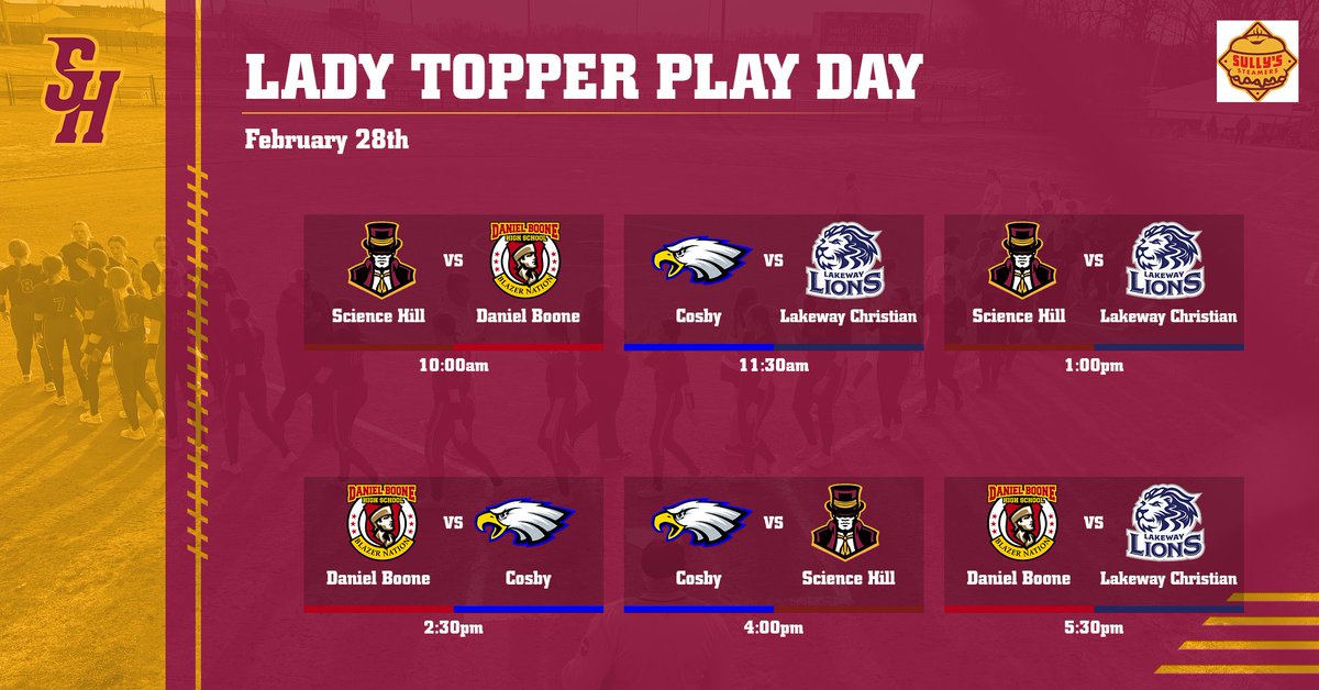 SHToppersSB's tweet photo. The countdown is on! 🥎
Here’s your Play Day schedule so you don’t miss a game. See you soon! https://t.co/HlSl4McZMh