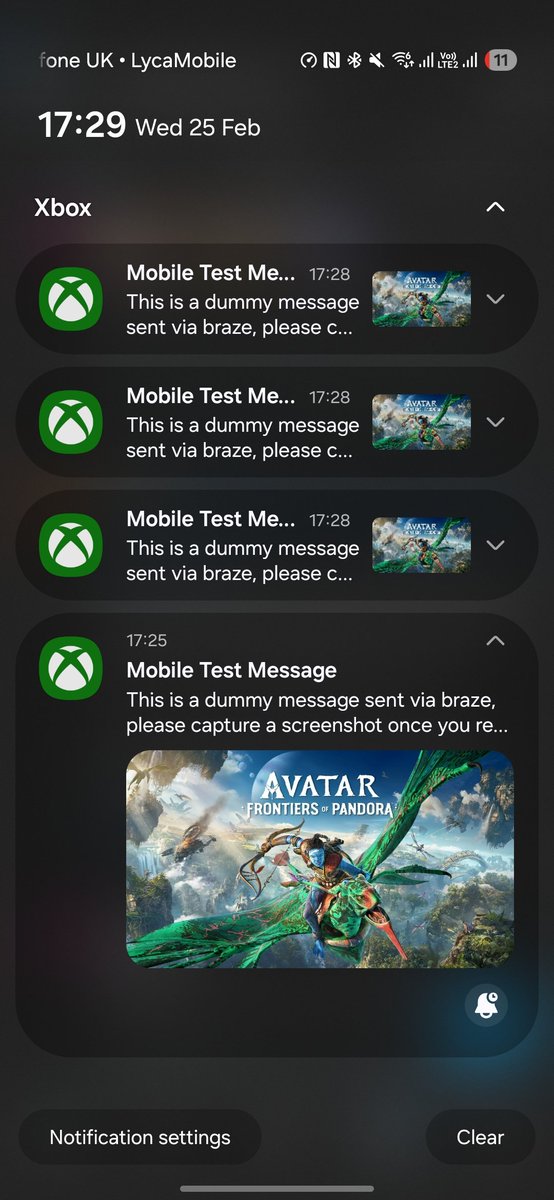 Xbox app be spamming, 5th dummy message sent out.