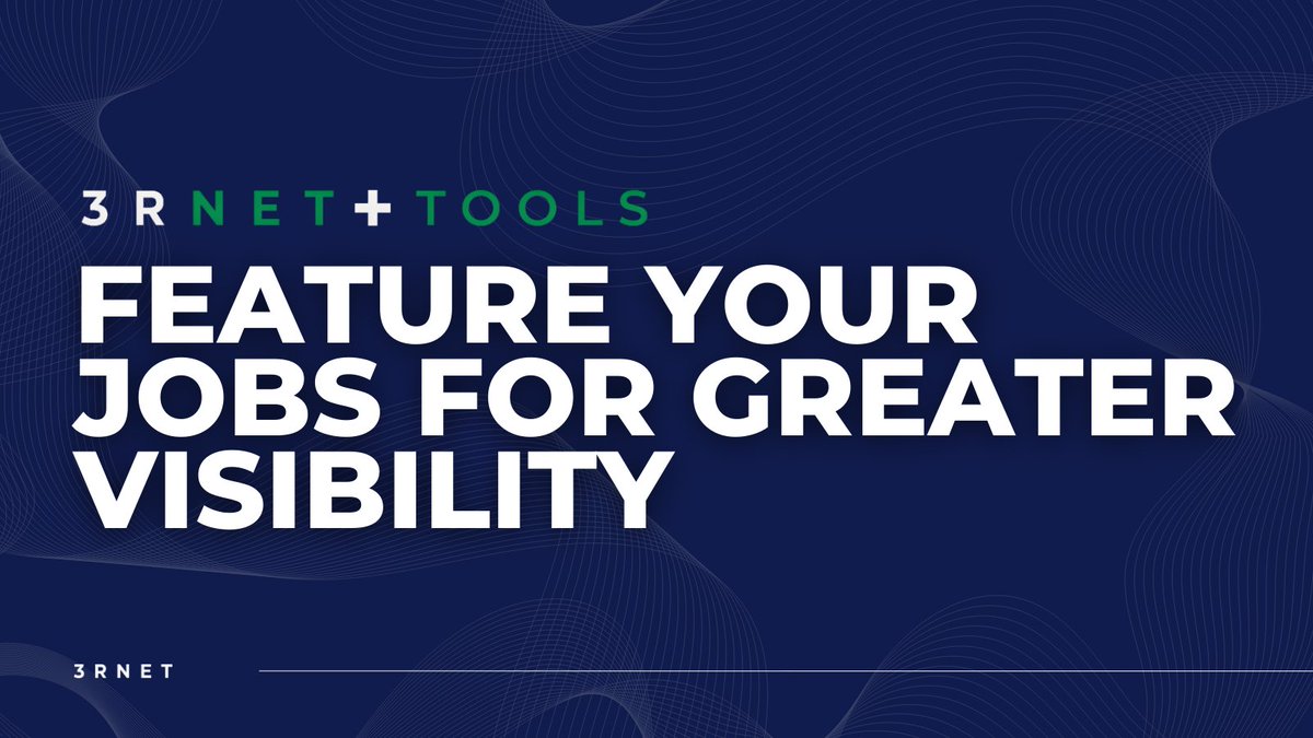 We’re celebrating three years of 3RNET Plus Tools in 2026—designed to support rural and underserved healthcare recruitment. 🎉

𝗧𝗼𝗱𝗮𝘆’𝘀 𝗳𝗲𝗮𝘁𝘂𝗿𝗲:

𝗙𝗲𝗮𝘁𝘂𝗿𝗲 𝘆𝗼𝘂𝗿 𝗷𝗼𝗯𝘀 𝗳𝗼𝗿 𝗴𝗿𝗲𝗮𝘁𝗲𝗿 𝘃𝗶𝘀𝗶𝗯𝗶𝗹𝗶𝘁𝘆.

Getting your opportunities in front of the