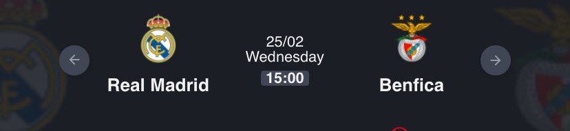 Who’s winning tonight 

Real Madrid            Or          Benfica?