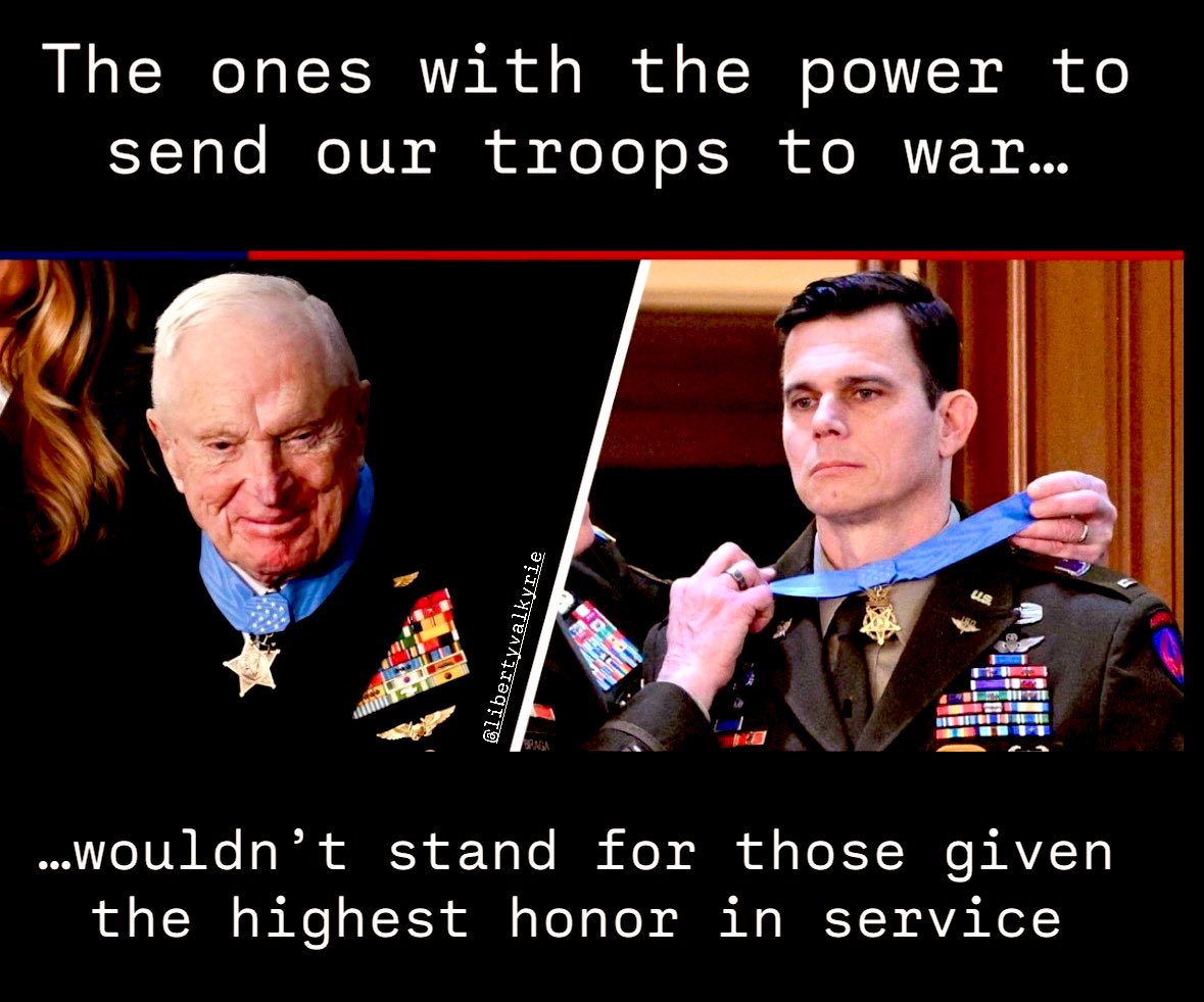 LibertyValkyrie's tweet photo. Imagine being a service member, watching the Democrats sit for:

•Medal of Legion Recipient 
•Medal of Honor recipients

And knowing they have the power to send you to war, while simultaneously not giving a 💩 about you. https://t.co/WWSdpxKYY5