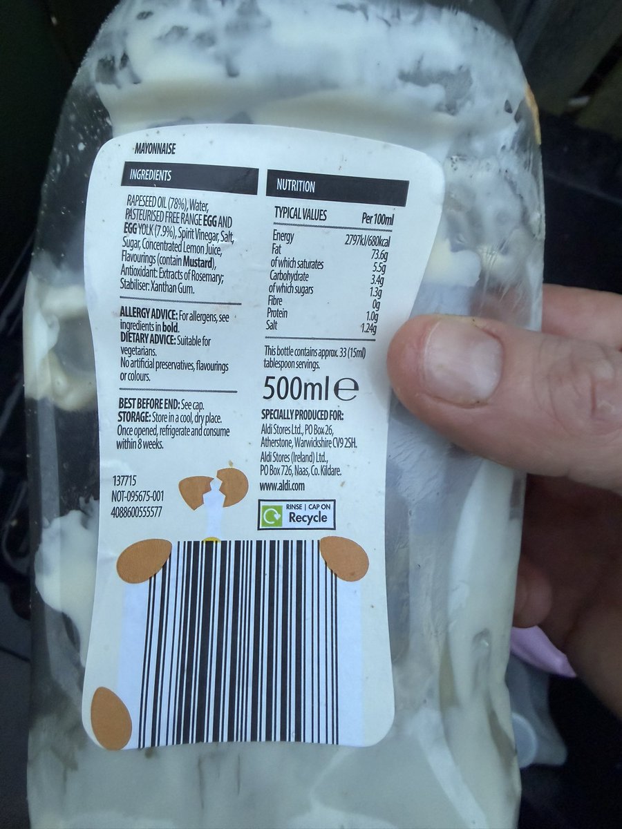 S7CNL's tweet photo. @AldiUK Aldi, it would be good to know of recipe changes to your products. Especially when the change is substantial. Why is there no warning of this on the label?  Tastes completely different and worse now. https://t.co/094PwKObyT