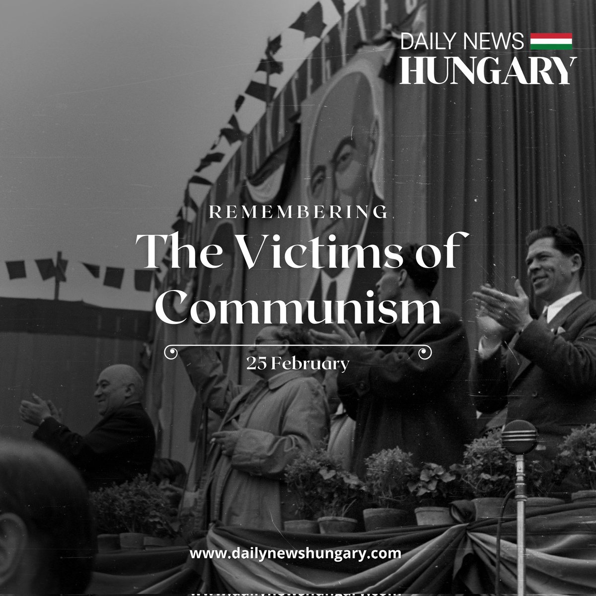 DNewsHungary's tweet image. February 25 marks the Day of Remembrance for the Victims of Communism — a solemn national commemoration honouring those who suffered under the country’s brutal dictatorship between 1949 and 1989.

#dailynewshungary #Hungary #Communism
