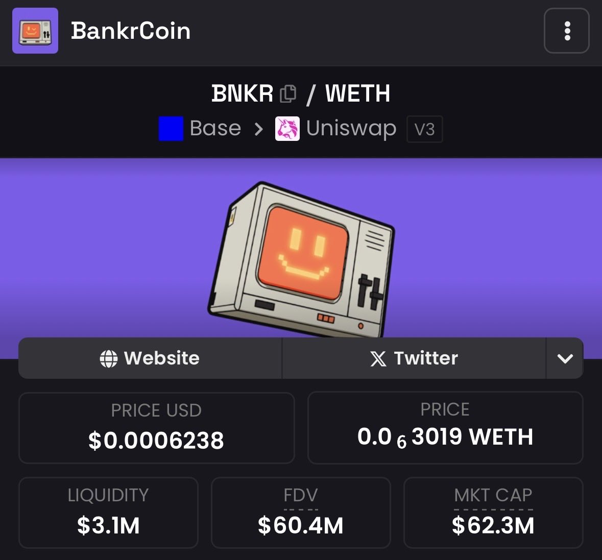 mrpunkdoteth's tweet image. $BNKR 60M
$PMPR 650K 

Gonna check the price in few days.