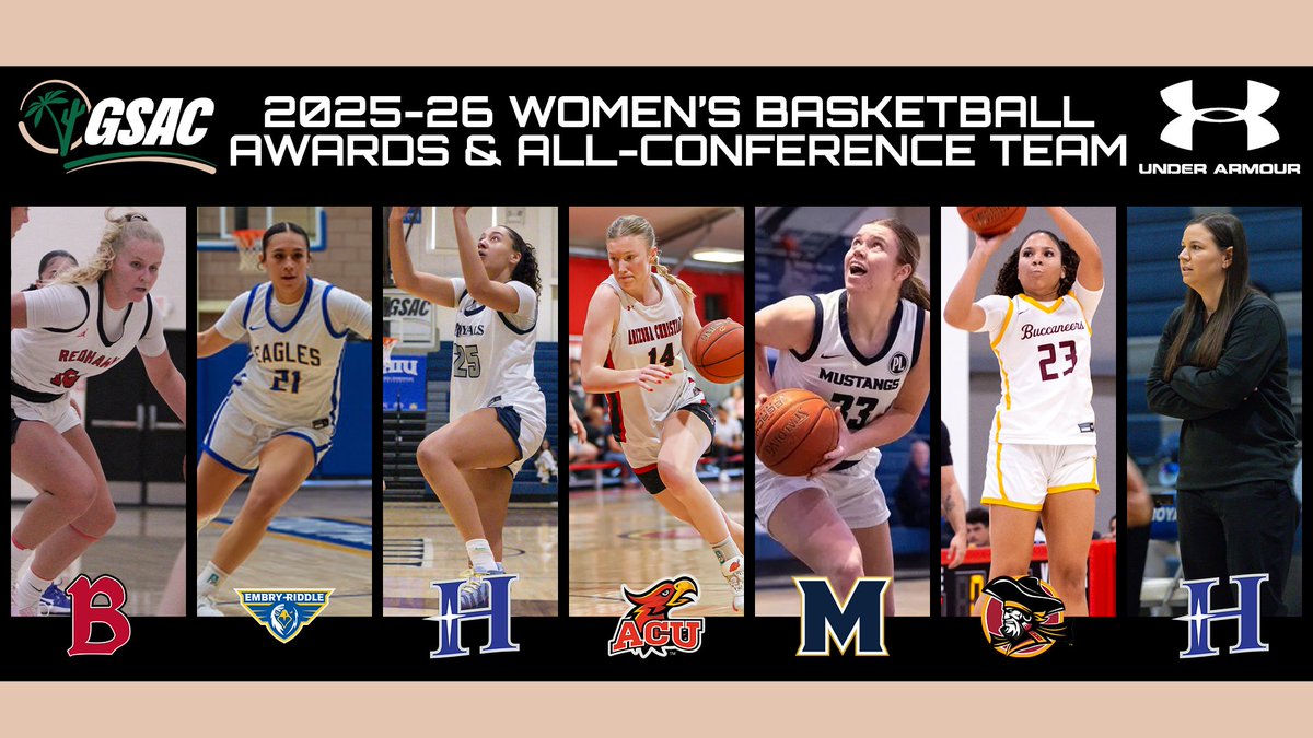 gsacsports's tweet photo. Honoring the league’s top performers. The 2025-26 GSAC Women’s Basketball All-Conference Team, presented by Under Armour, is now live.
Story: 🔗https://t.co/0ZtoygVWXQ
#GSAChoops #GSACsports #TheRightWayToPlay https://t.co/0p2klD0CK6