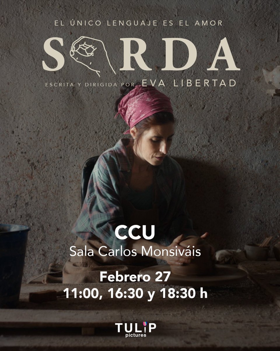 TulipPicturesmx's tweet photo. 🎥 El silencio también cuenta historias.

Este fin de semana, Sorda se estrena en la Sala Carlos Monsiváis del CCU: un retrato íntimo sobre maternidad, pareja y las barreras invisibles que atraviesan lo cotidiano.

Compra tus boletos aquí: https://t.co/iPv7BFOx8b https://t.co/O8qNlRTFzx