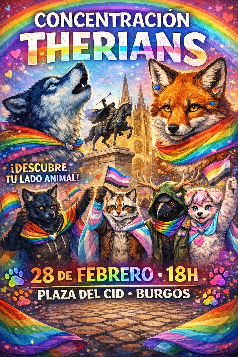 castellan88's tweet photo. Este sábado os esperamos a todos los therians de Burgos ❤️❤️❤️ https://t.co/bIHrq9wrUy