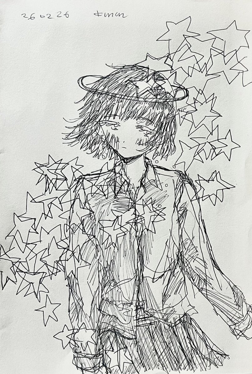 #drawing 星の群れと接触事故