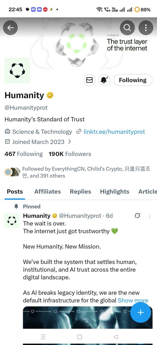 BinanceAjay's tweet photo. @trdEverything @Humanityprot Following @trdeverything & @humanityprot since the early days 🚀
Proud to be part of the journey 💪
my Everything username: Binanceajay
All the task proof attached 🥏🍀✅
#trdeverything #Humanity https://t.co/YLzNQmXhTV