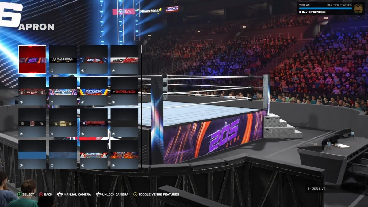 ThunderousOne2K's tweet photo. Besides LED barricades, I'm glad to see that we now have apron templates, mat templates and current day announce tables!

#WWE2K26

via: @MissT_TV https://t.co/xwe1qwup5m