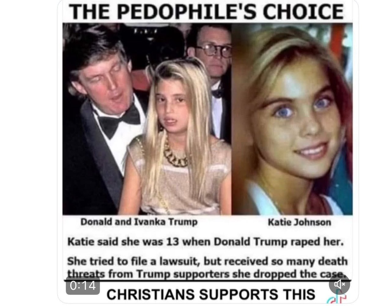 I stand with Katie Johnson and all of the other women who claimed that they were sexually abused by Donald Trump when they were children!

                                       Do you?  Yes or No?