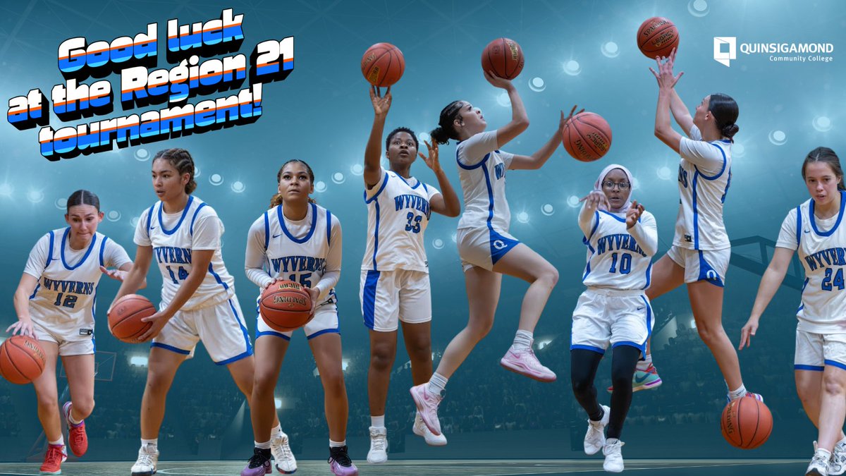 Quinsig's tweet photo. Congratulations to the QCC Women's Basketball team for making it to the Region 21 finals tomorrow! 
Cheer them on, Thursday, February 26 at 5:30 p.m. at Northern Essex
Watch live: https://t.co/u5QlYq822X
#njcaa #region21 #basketball #worcester #quinsig #goodluck #letsgo https://t.co/LIFVXanIWY