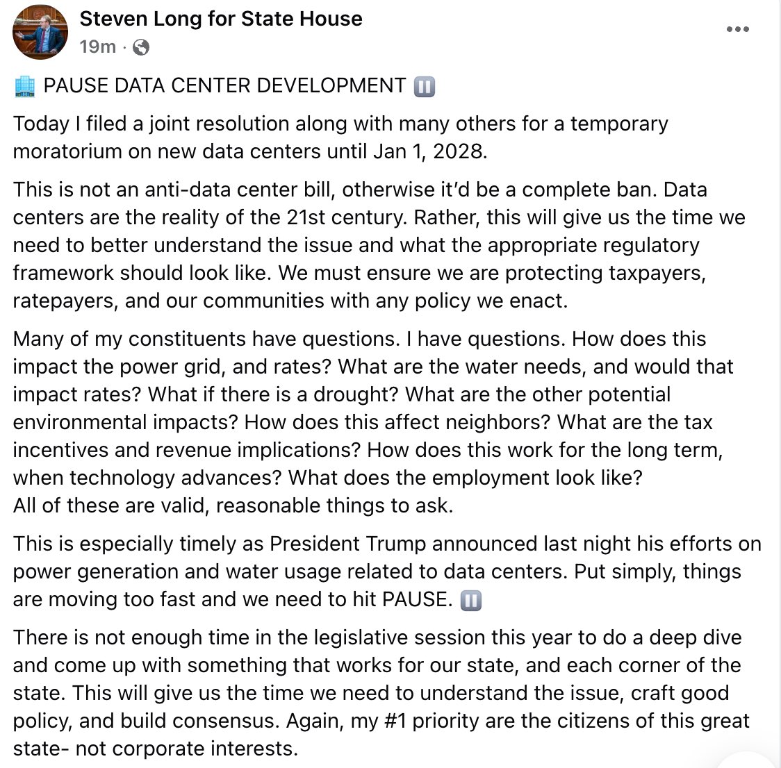 Rep Steven W Long tweet media