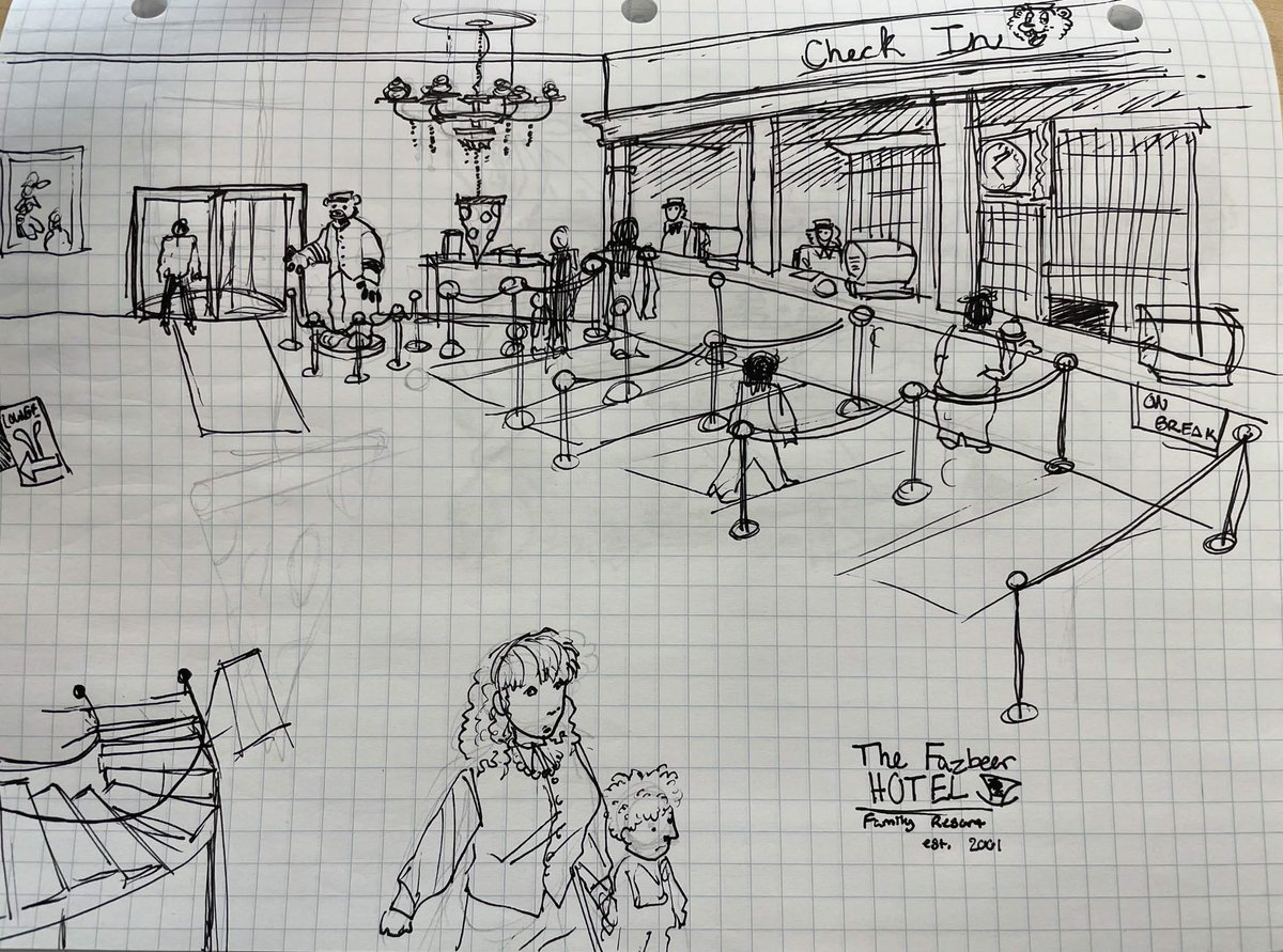 Back around 2016 I had an idea of a FNaF fangame about a hotel Fazbear Ent made as a last resort and it all instantly went to shit as two weeks later a fire engulfed the building because of a gas leak. you would survive five nights there as a detective in the charred hotel.