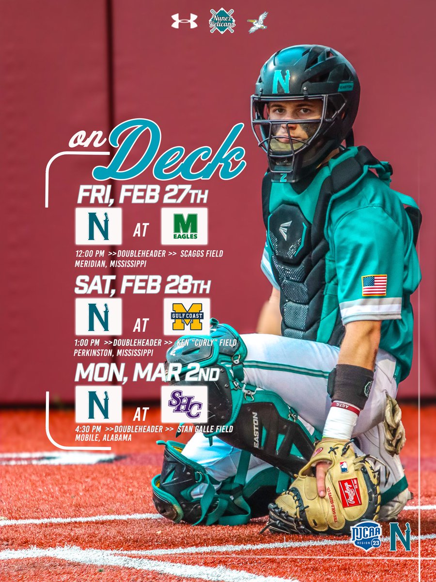 The Pels are on the road for a busy weekend! On Friday, we'll start with a noon doubleheader in Meridian, followed by another at 1:00 PM at Mississippi Gulf Coast. Then, we head to Mobile, Alabama, for a doubleheader against Spring Hill College on Monday at 4:30 pm! 

#FlockUp