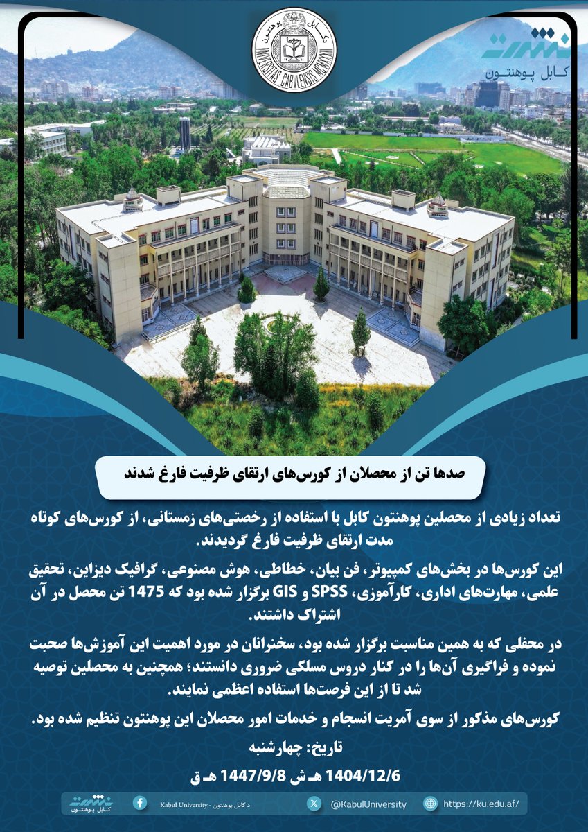 Kabul University - د کابل پوهنتون tweet media