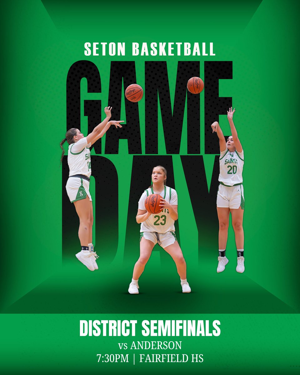 District semifinals tonight 🏀🔥
The Saints are back in action at 7:30pm vs Anderson!

#GoSaints