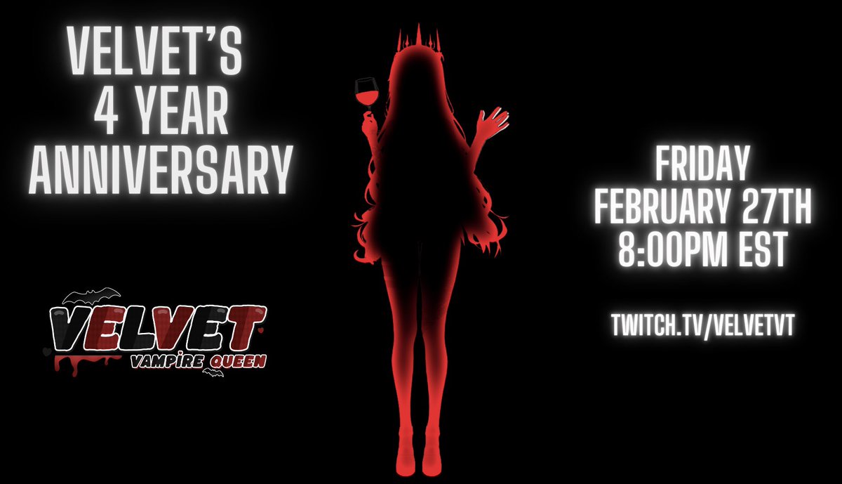 🥀4 YEAR STREAMING ANNIVERSARY

NEW MODEL DEBUT + TOGGLES + ANIMATED EMOTES

🖤FRIDAY FEB 27th 8:00pm EST🖤

[ #Vtuber #Debut ]