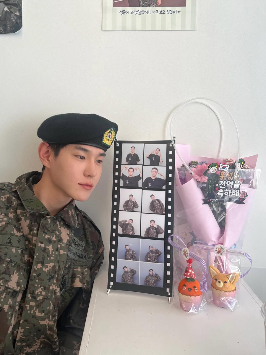 Hong Seongjun (former BDC, Build Up, Produce X 101) was officially discharged from the military yesterday!