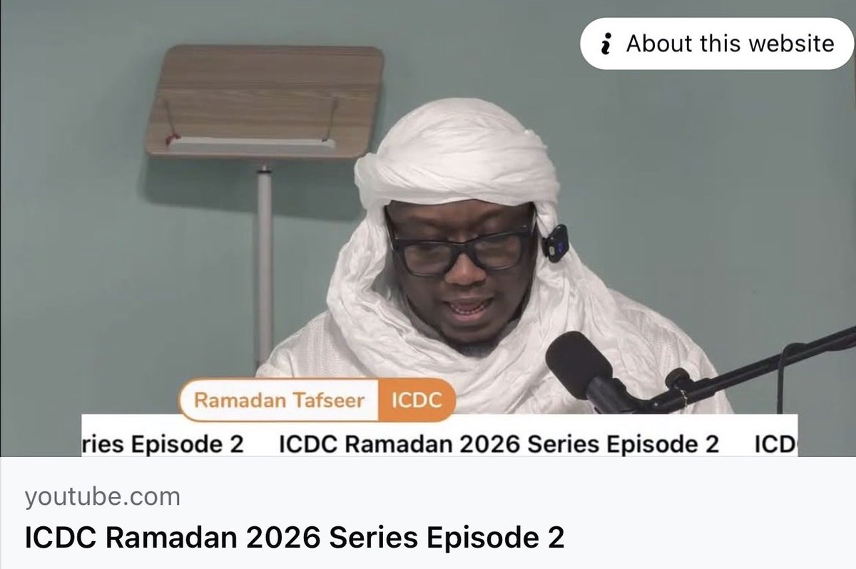 kyshkyshk's tweet photo. Dr. Abdul Hamid Kishk Bashir Yandu
Islamic Center of Delaware County
2026 Ramadan Tafseer Series Episode 2
https://t.co/AuBcztlTk9
#ecosheikh
#nomadicimam
#coolimam https://t.co/fBd0UN8BwC