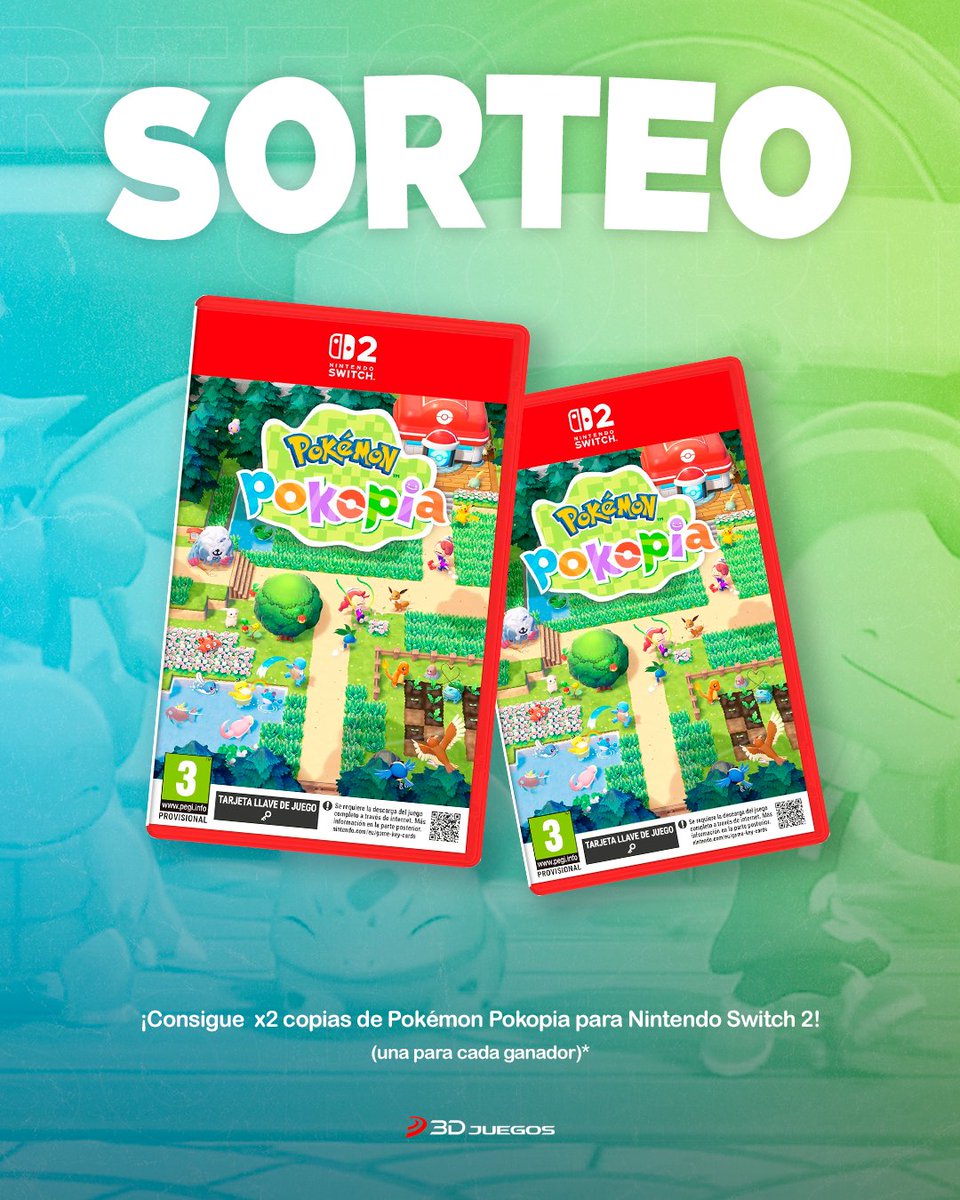SORTEO 🔥 ¡Consigue una de las x2 copias de 'Pokémon Pokopia' que sorteamos!

🔸 Síguenos
🔸 RT este tuit
🔸 Usa #ParaísoPokémon y menciona a dos amigos con los que vas a jugar

Solo España y hasta 23:59*