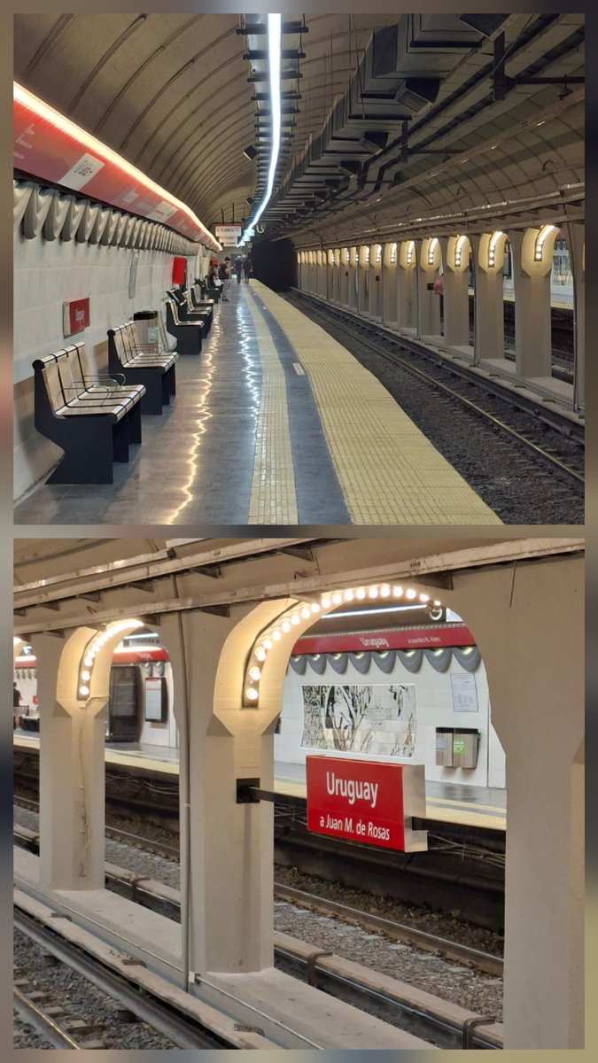 raphapolis's tweet image. En líneas generales quedó muy buena la remodelación de la est. Uruguay de la línea B, aunque lo ideal hubiera sido restaurarla. Pese a lo recargada de la decoración y que tal como destaca @flaneurbano  la ventilación forzada sigue sin funcionar le doy un 8/10. #subte  #LíneaB