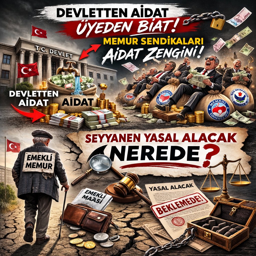 Seyyanen alacağımıza bir eli yağda bir eli bağda memur sendikaları sahip çıkmadı.Buyuk zulüm devam ediyor.#EmekliMemur
Yasal hakkını 33 aydır alamadı.#MemurEmeklisineAdalet için yarın yarım maaş almamak için tüm memurlar omuz verin seyyanen alacağımiza.