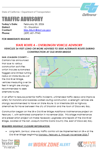 Caltrans District 10 tweet media