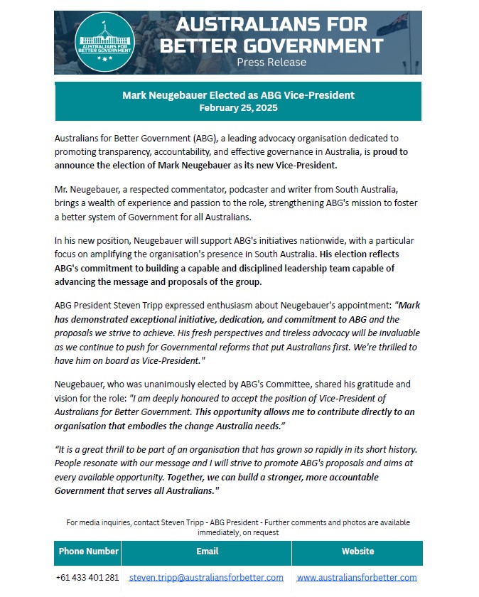 Australians for Better Government tweet media