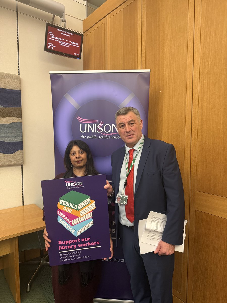 Delighted to attend <a href="/unisontheunion/">UNISON - UK's largest union</a> parliamentary drop-in celebrating our public libraries.

Since 2010, libraries have faced deep cuts to hours and staff another quiet erosion of vital local services.

I’m proud to back &amp; support every library in my constituency. 
Not a luxury.