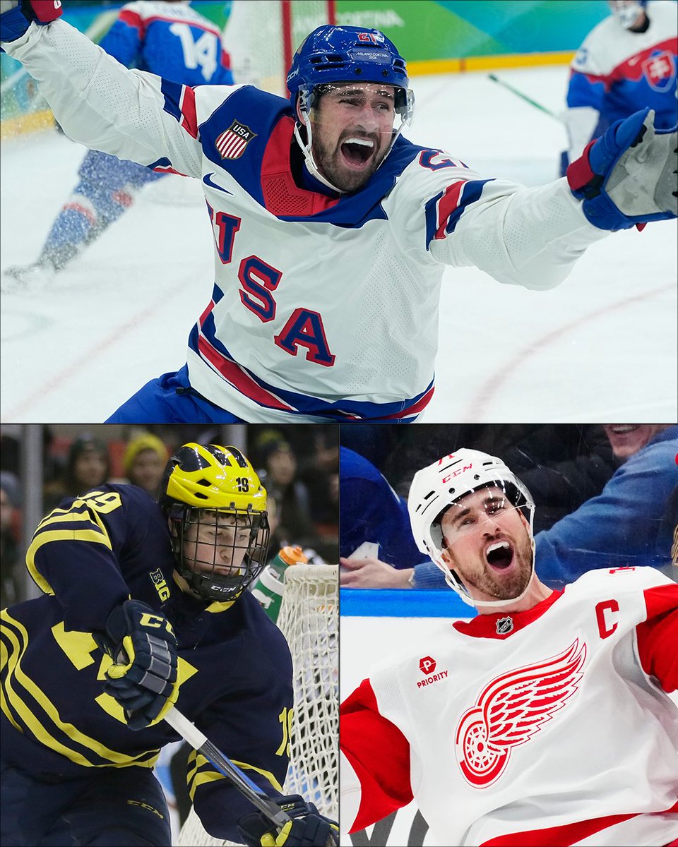 Dylan Larkin is the ultimate Michigander:

〽️ born in Waterford Township
〽️ played for U.S. NTDP (Plymouth)
〽️ attended Univ. of Michigan
〽️ has played entire career in Detroit
〽️ won 1st place with USA in Milan

#GoBlue | #LGRW