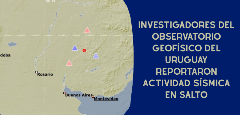 📝El Observatorio Geofísico del Uruguay registró el 21 de febrero un sismo de magnitud 2.3, a pocos kilómetros de Cayetano, en el departamento de Salto.

📡El sismo fue detectado mientras el equipo realizaba mantenimiento en estaciones de la región.

🔗 fcien.edu.uy/noticias/3690