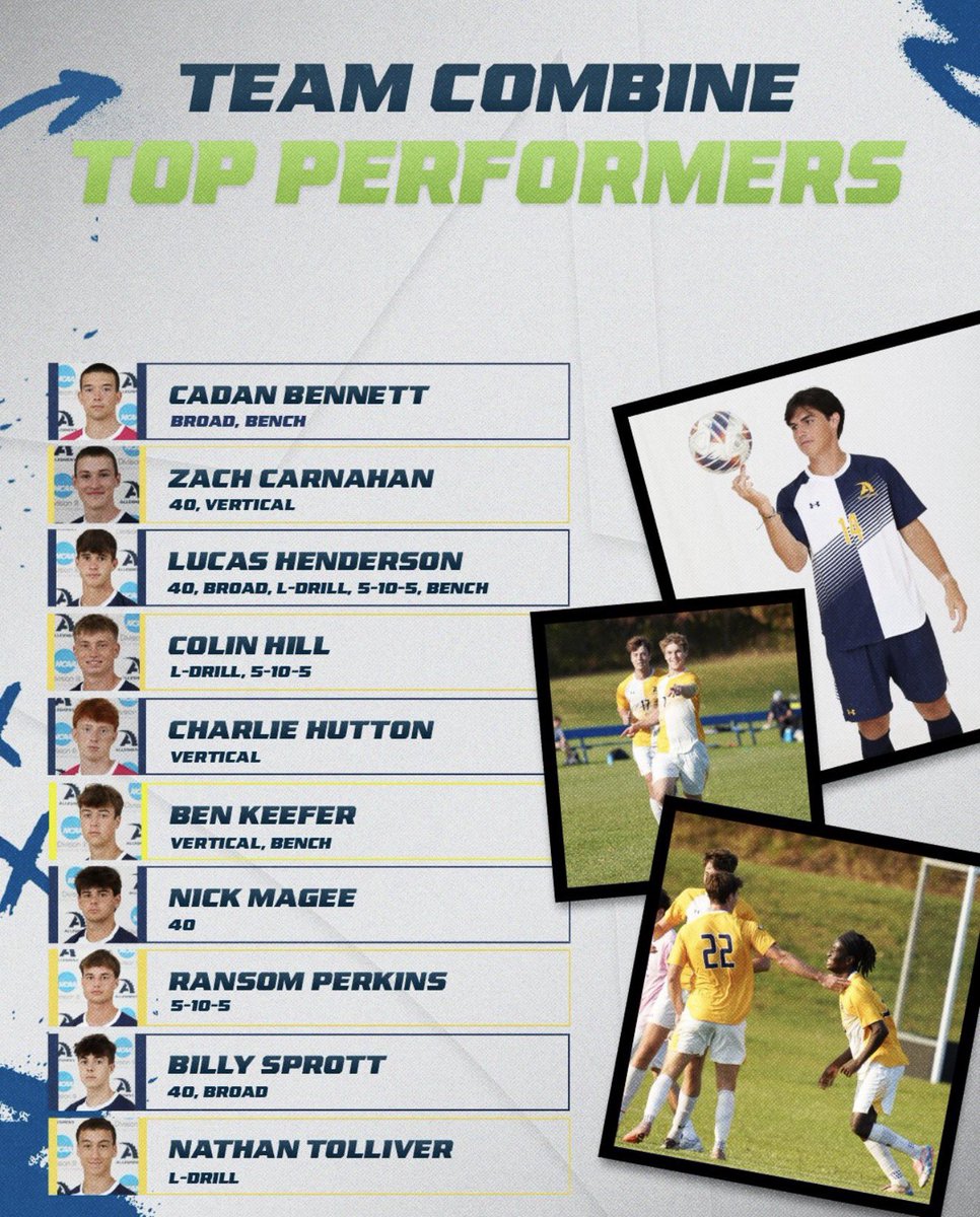 Proud of all the hard work in the weight room your Gators have been putting in this semester! 🐊⚽️

Some of the top performers from our Team Combine last Friday! 👀 

#GatorStrong | #GatorPride 🔵🟡