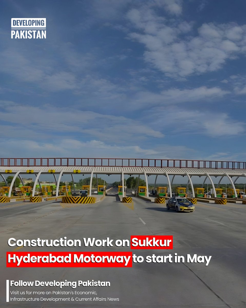 developingpak's tweet image. Great news for connectivity in Pakistan! 🛣️ Federal Minister for Communications Abdul Aleem Khan has announced that construction on the highly anticipated #Sukkur #Hyderabad #Motorway (M-6) is set to officially kick off this May.

The project, which is being fast-tracked as a top