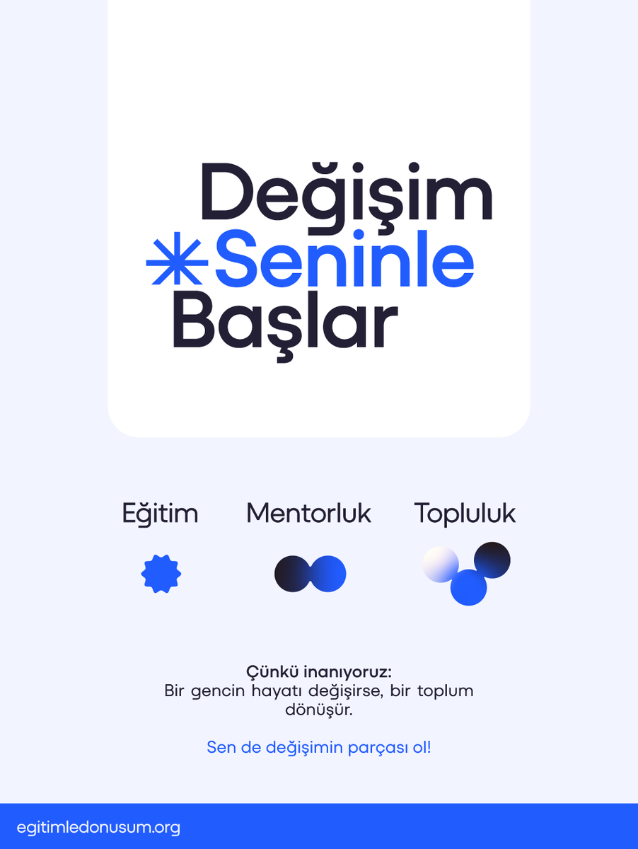 egitimledonusum's tweet photo. Değişim, hepimizin içinde bir kıvılcımla başlar. 🔥
Biz ED-Der olarak biliyoruz ki; gençler eğitimle güçlenirse, toplum da dönüşür.

🌱 Eğitim
🤝 Mentorluk
🌍 Topluluk

Çünkü inanıyoruz:
Bir gencin hayatı değişirse, bir toplum dönüşür.
#EğitimleDönüşüm #SosyalEtki #Gençlik #EDDer https://t.co/SKwNxCdkeW