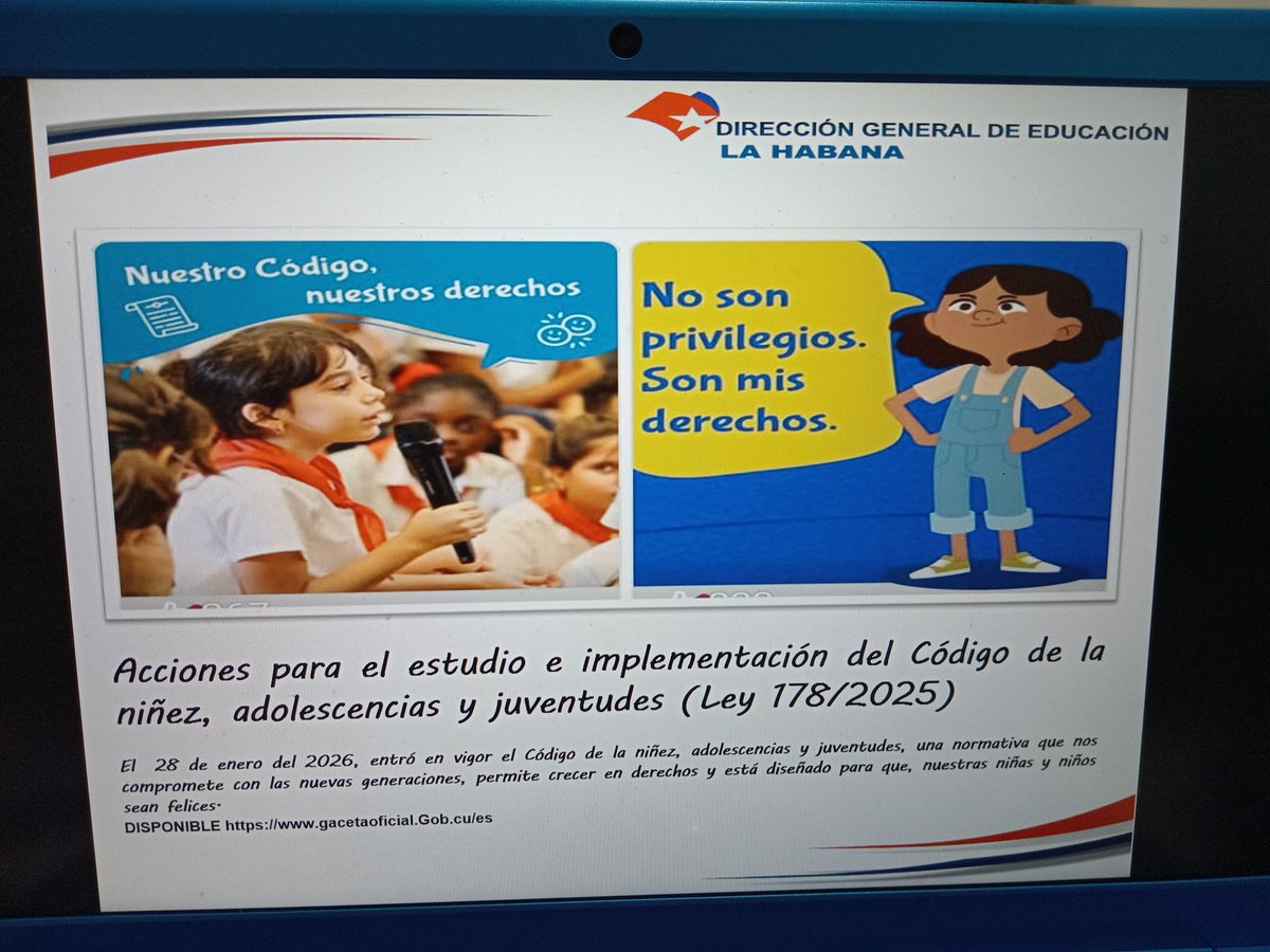 Se chequean las acciones  para el estudio y la implementación del Código de la niñez, adolescencia y juventudes (Resolución Ministerial 62/2025) en el organismo de Educación <a href="/AlfredoVzquezP/">Alfredo Vázquez Pérez</a> <a href="/DirectEducaHab/">Karenia Marrero Arrechea</a> #LaHabanaViveEnMí #CubaEduca #CtaLaHabana❤️🇨🇺🇨🇺🇨🇺