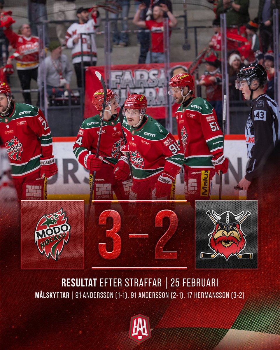 MoDo_Hockey's tweet image. SEGER! 🔥 

Det satt en bit inne men till slut gick vi vinnande ur striden och bärgade två poäng. Elton Hermansson avgjorde med en tjusig straff.

#modose