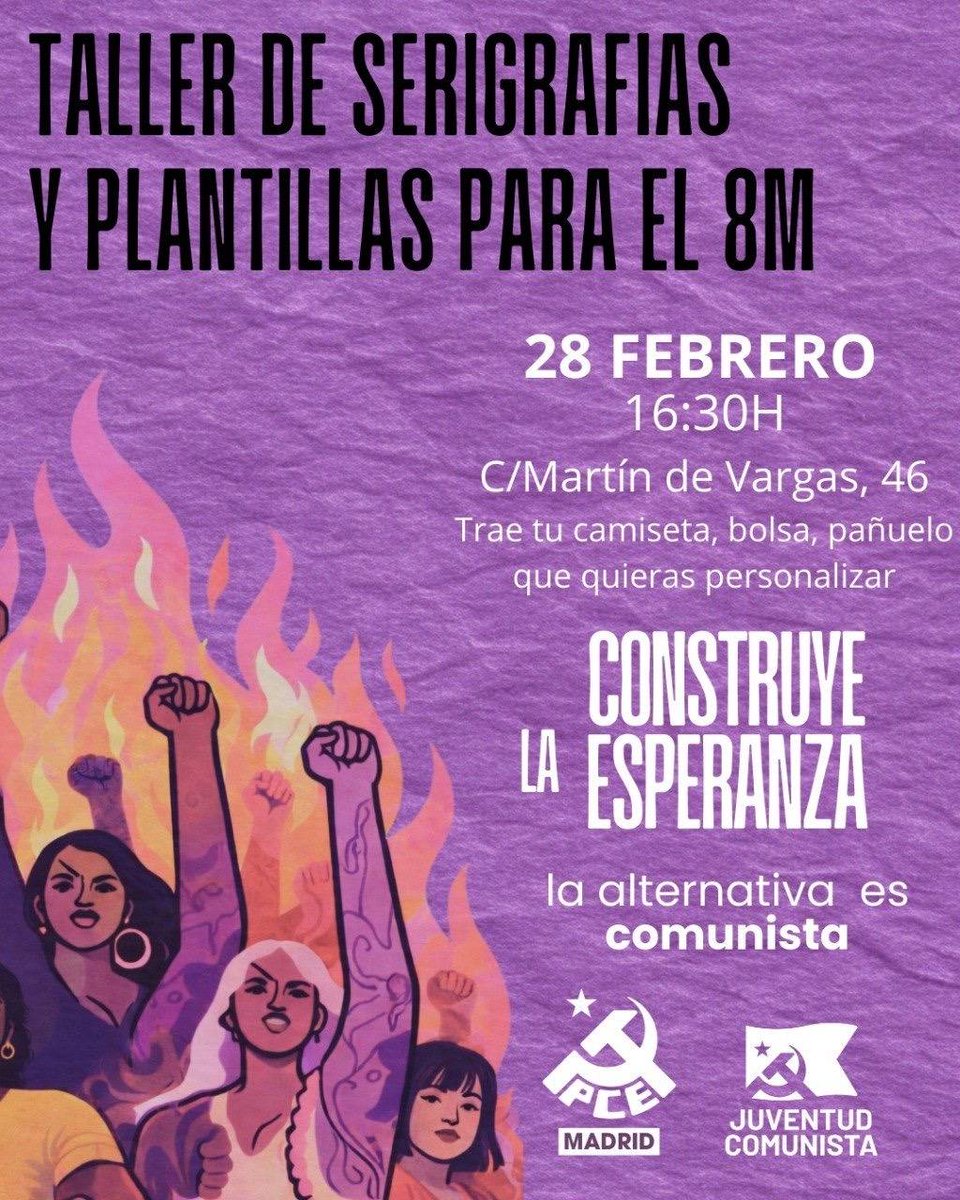 UJCEMadrid's tweet photo. Nos acercamos al 8m con un taller para mancharnos las manos juntas.
Este sabado, os esperamos!! https://t.co/pvpwsCZcQv