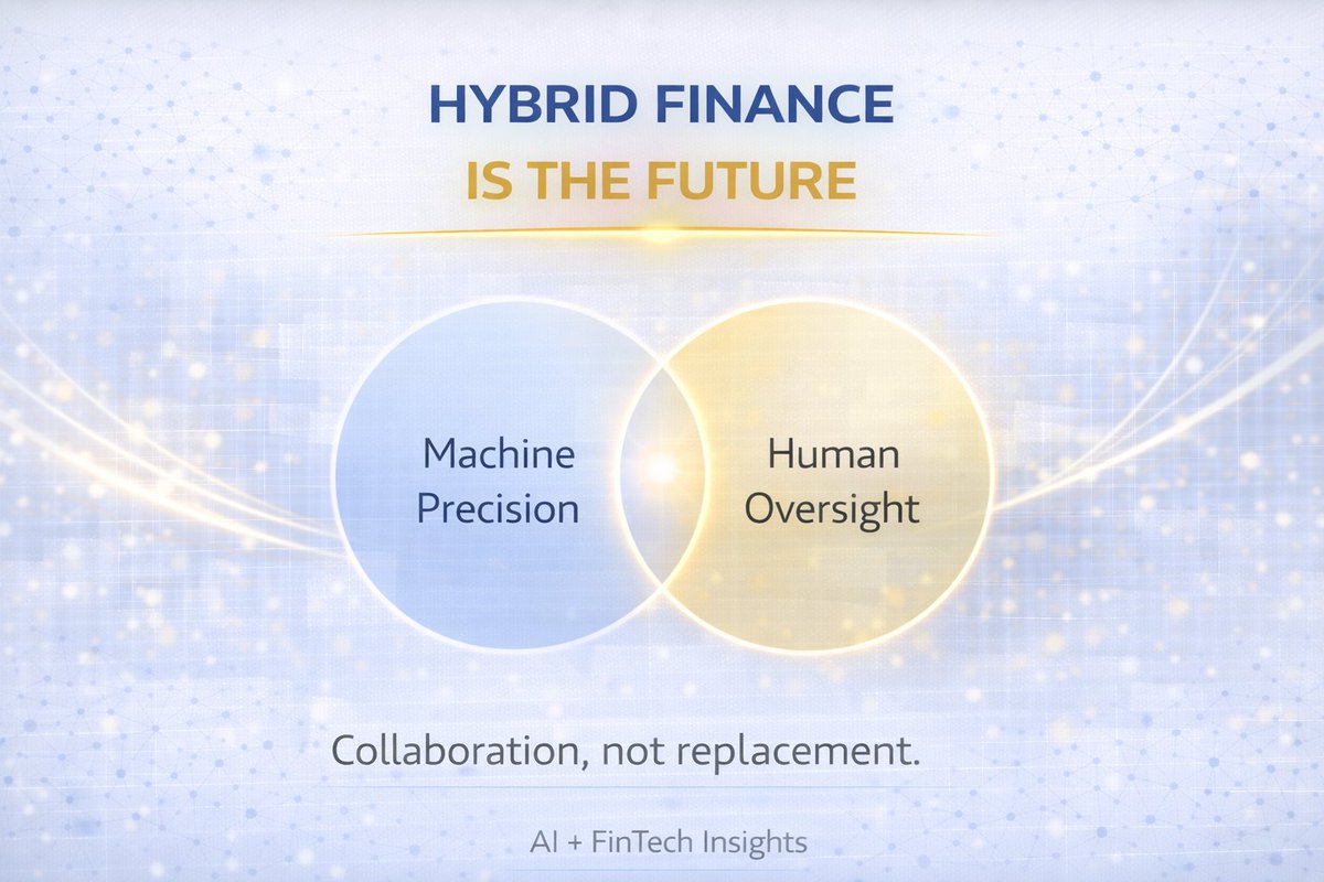 TexitDV's tweet photo. AI executes.
Humans design.

Hybrid finance is the future.

Machine precision + human oversight.

#FinTech #FinTechAI https://t.co/fk1OLBTJCY
