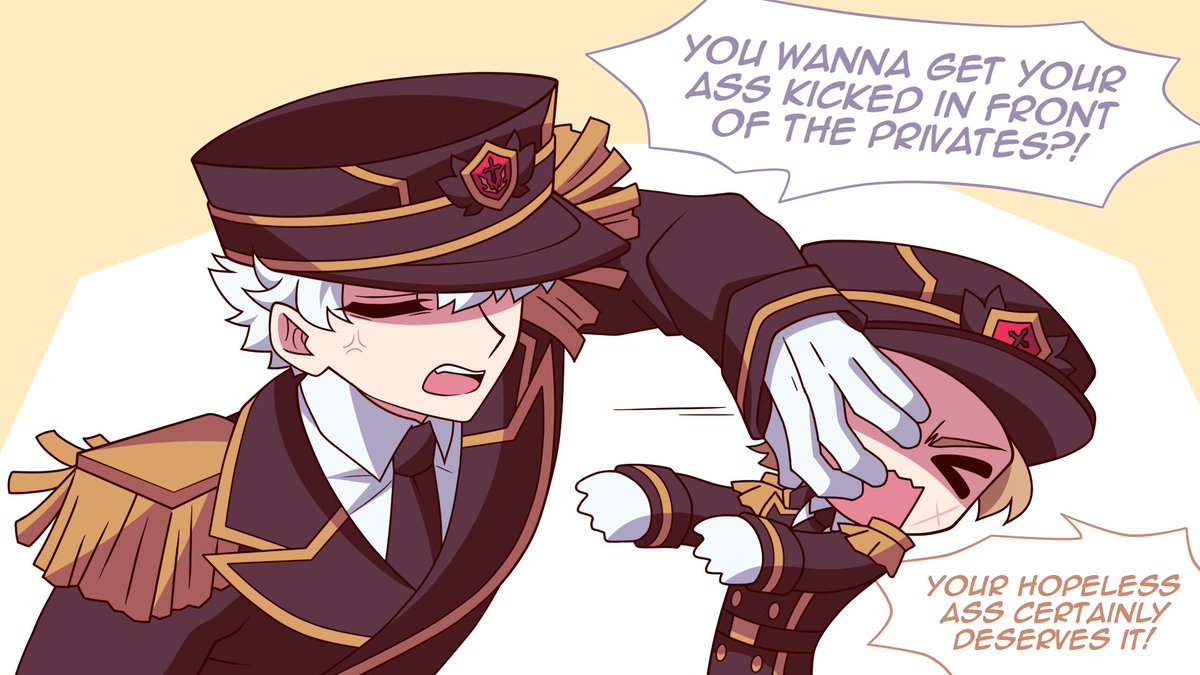 WatermelonOwlx's tweet photo. Jun being a drill sergeant amuses me. Maybe he had to do that for a while. 🙃 https://t.co/1h8Rru9F6M