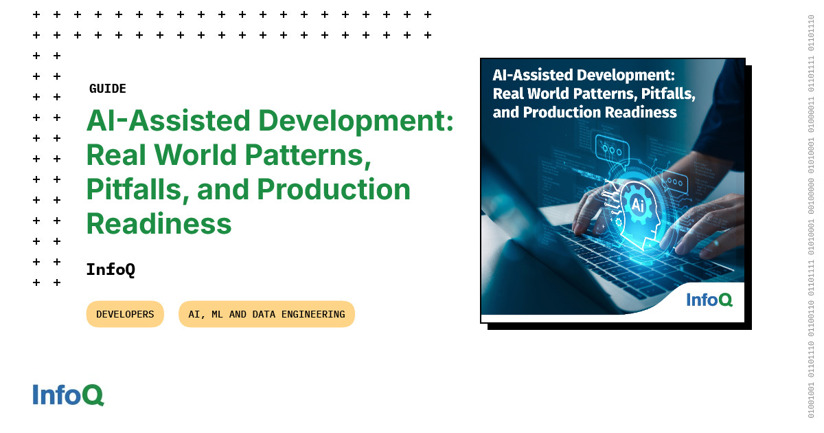 InfoQ's tweet image. As #AI moves from proof-of-concept to production, challenges go beyond model performance - they touch Architecture, Process &amp;amp; Accountability.

Developers are building pipelines where AI learns, adapts &amp;amp; works with human judgment.

⬇️ #FreeDownload: bit.ly/47lzCcV
