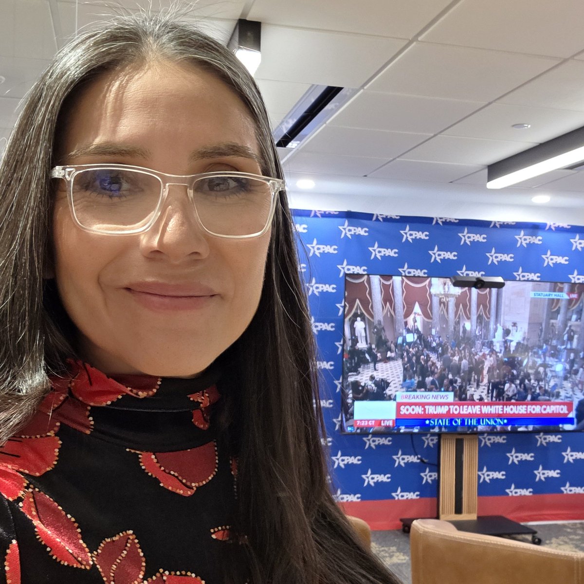 EvaSaraLandau's tweet photo. Happy to visit @CPAC HQ in Washington DC, thank you @mercedesschlapp for the invitation to watch the #StateOfUnion in your beautiful office! See you in March in Dallas Texas. (get your tickets at https://t.co/3CqCCgOLld for the next CPAC) 
Thanks @NEWSMAX for the interview. https://t.co/MEnZzyGEPC